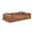  Manufacturer Color_Brown -- Cube 108" Brown Vegan Leather Upholstered 6 pc Modular Sectional IMAGE 1