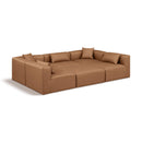  Manufacturer Color_Brown -- Cube 108" Brown Vegan Leather Upholstered 6 pc Modular Sectional IMAGE 1
