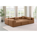  Manufacturer Color_Brown -- Cube 108" Brown Vegan Leather Upholstered 6 pc Modular Sectional IMAGE 2