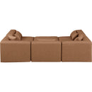  Manufacturer Color_Brown -- Cube 108" Brown Vegan Leather Upholstered 6 pc Modular Sectional IMAGE 3