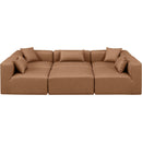 Meridian Cube Brown Vegan Leather Modular Sectional IMAGE 4
