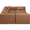  Manufacturer Color_Brown -- Cube 108" Brown Vegan Leather Upholstered 6 pc Modular Sectional IMAGE 5