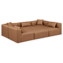 Meridian Cube Brown Vegan Leather Modular Sectional IMAGE 7
