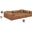  Manufacturer Color_Brown -- Cube 108" Brown Vegan Leather Upholstered 6 pc Modular Sectional IMAGE 8