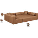 Meridian Cube Brown Vegan Leather Modular Sectional IMAGE 8