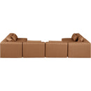 Meridian Cube Brown Vegan Leather Modular Sectional IMAGE 3