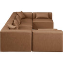  Manufacturer Color_Brown -- Cube 144" Brown Vegan Leather Upholstered 6 pc Modular Sectional IMAGE 5