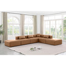  Manufacturer Color_Brown -- Cube 144" Brown Vegan Leather Upholstered 6 pc Modular Sectional IMAGE 2