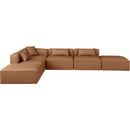  Manufacturer Color_Brown -- Cube 144" Brown Vegan Leather Upholstered 6 pc Modular Sectional IMAGE 3