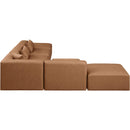 Meridian Cube Brown Vegan Leather Modular Sectional IMAGE 4