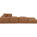  Manufacturer Color_Brown -- Cube 144" Brown Vegan Leather Upholstered 6 pc Modular Sectional IMAGE 5