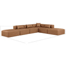 Meridian Cube Brown Vegan Leather Modular Sectional IMAGE 8