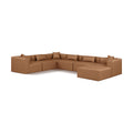 Manufacturer Color_Brown -- Cube 144" Brown Vegan Leather Upholstered 7 pc Modular Sectional IMAGE 1