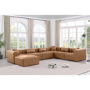  Manufacturer Color_Brown -- Cube 144" Brown Vegan Leather Upholstered 7 pc Modular Sectional IMAGE 2