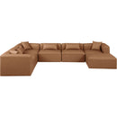 Manufacturer Color_Brown -- Cube 144" Brown Vegan Leather Upholstered 7 pc Modular Sectional IMAGE 3