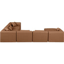 Meridian Cube Brown Vegan Leather Modular Sectional IMAGE 5