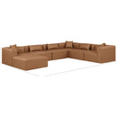  Manufacturer Color_Brown -- Cube 144" Brown Vegan Leather Upholstered 7 pc Modular Sectional IMAGE 9