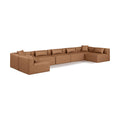  Manufacturer Color_Brown -- Cube 180" Brown Vegan Leather Upholstered 7 pc Modular Sectional IMAGE 1
