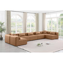  Manufacturer Color_Brown -- Cube 180" Brown Vegan Leather Upholstered 7 pc Modular Sectional IMAGE 2