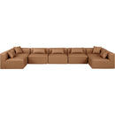  Manufacturer Color_Brown -- Cube 180" Brown Vegan Leather Upholstered 7 pc Modular Sectional IMAGE 4