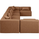  Manufacturer Color_Brown -- Cube 180" Brown Vegan Leather Upholstered 7 pc Modular Sectional IMAGE 5