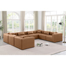  Manufacturer Color_Brown -- Cube 144" Brown Vegan Leather Upholstered 8 pc Modular Sectional IMAGE 2
