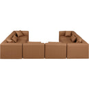  Manufacturer Color_Brown -- Cube 144" Brown Vegan Leather Upholstered 8 pc Modular Sectional IMAGE 3