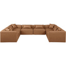  Manufacturer Color_Brown -- Cube 144" Brown Vegan Leather Upholstered 8 pc Modular Sectional IMAGE 4