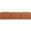 Manufacturer Color_Cognac -- Cube 108" Cognac Vegan Leather Upholstered 3 pc Armless Modular Sofa IMAGE 3