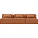 Meridian Cube Cognac Vegan Leather Modular Sofa IMAGE 4