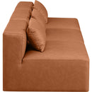  Manufacturer Color_Cognac -- Cube 108" Cognac Vegan Leather Upholstered 3 pc Armless Modular Sofa IMAGE 5