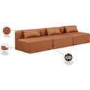 Meridian Cube Cognac Vegan Leather Modular Sofa IMAGE 8