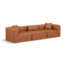  Manufacturer Color_Cognac -- Cube 108" Cognac Vegan Leather Upholstered 3 pc Modular Sofa IMAGE 1