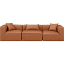  Manufacturer Color_Cognac -- Cube 108" Cognac Vegan Leather Upholstered 3 pc Modular Sofa IMAGE 4