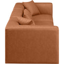  Manufacturer Color_Cognac -- Cube 108" Cognac Vegan Leather Upholstered 3 pc Modular Sofa IMAGE 5