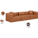 Meridian Cube Cognac Vegan Leather Modular Sofa IMAGE 9