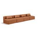 Meridian Cube Cognac Vegan Leather Modular Sofa IMAGE 1