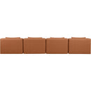 Meridian Cube Cognac Vegan Leather Modular Sofa IMAGE 3