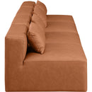  Manufacturer Color_Cognac -- Cube 144" Cognac Vegan Leather Upholstered 4 pc Armless Modular Sofa IMAGE 5