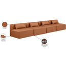Meridian Cube Cognac Vegan Leather Modular Sofa IMAGE 8
