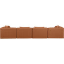 Meridian Cube Cognac Vegan Leather Modular Sofa IMAGE 3