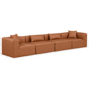  Manufacturer Color_Cognac -- Cube 144" Cognac Vegan Leather Upholstered 4 pc Modular Sofa IMAGE 8