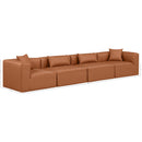 Meridian Cube Cognac Vegan Leather Modular Sofa IMAGE 8