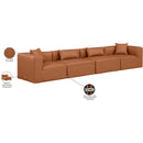  Manufacturer Color_Cognac -- Cube 144" Cognac Vegan Leather Upholstered 4 pc Modular Sofa IMAGE 9