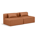 Meridian Cube Cognac Vegan Leather Modular Sofa IMAGE 1