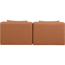  Manufacturer Color_Cognac -- Cube 72" Cognac Vegan Leather Upholstered 2 pc Armless Modular Loveseat IMAGE 3