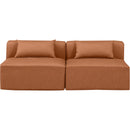 Meridian Cube Cognac Vegan Leather Modular Sofa IMAGE 4