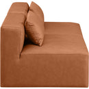  Manufacturer Color_Cognac -- Cube 72" Cognac Vegan Leather Upholstered 2 pc Armless Modular Loveseat IMAGE 5
