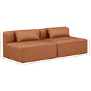 Meridian Cube Cognac Vegan Leather Modular Sofa IMAGE 7