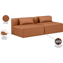 Meridian Cube Cognac Vegan Leather Modular Sofa IMAGE 8